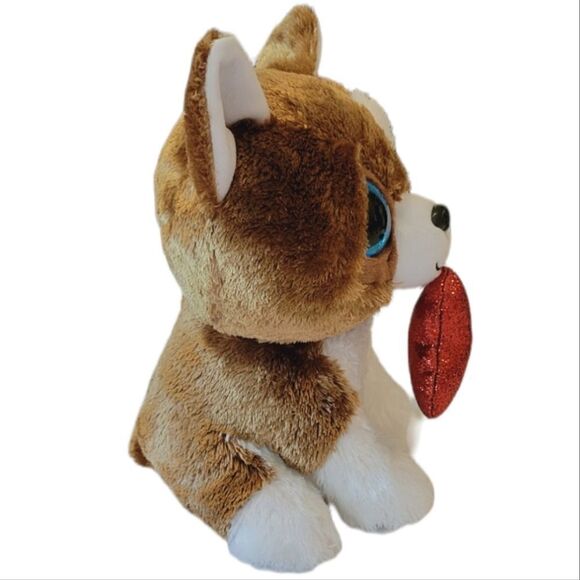 Ty Tysilk Smootches Puppy With Red Sparkle Heart - Picture 3 of 7